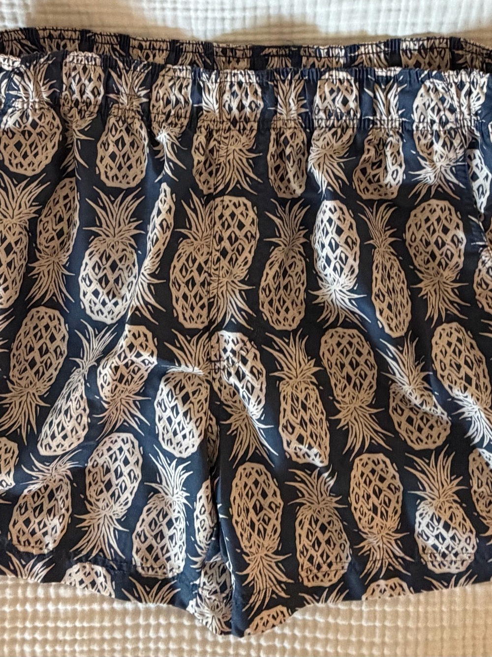 OP Men’s Navy Pineapple Print Swim Trunks Sz M 32-34